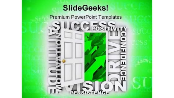 Open Door To Success Business PowerPoint Themes And PowerPoint Slides 0711