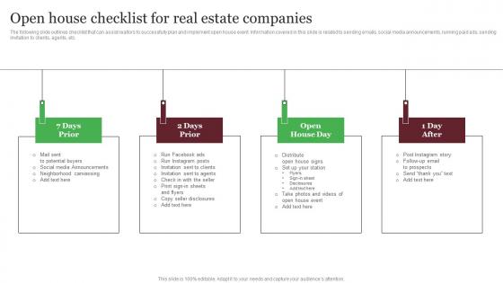 Open House Checklist For Real Estate Companies Out Of The Box Real Designs Pdf