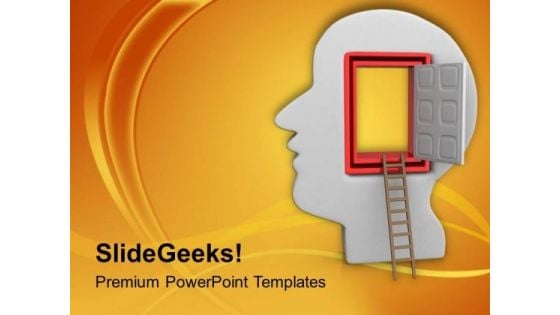 Open The Door Of Your Wisdom PowerPoint Templates Ppt Backgrounds For Slides 0613
