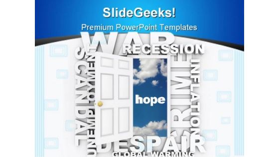 Open The Doorway To Hope Business PowerPoint Template 0910