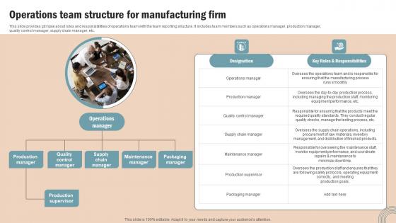 Operations Team Structure For Operations Strategy Improve Business Productivity Diagrams Pdf