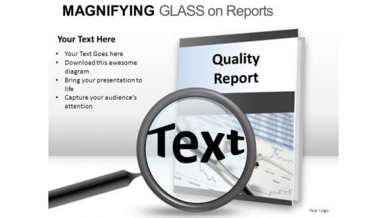 Optical Magnifying Glass On Report PowerPoint Slides And Ppt Diagram Templates