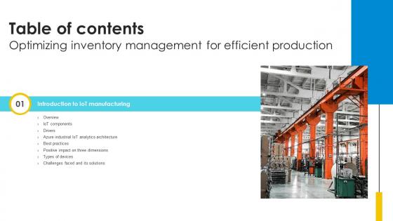 Optimizing Inventory Management For Efficient Table Of Contents IoT SS V