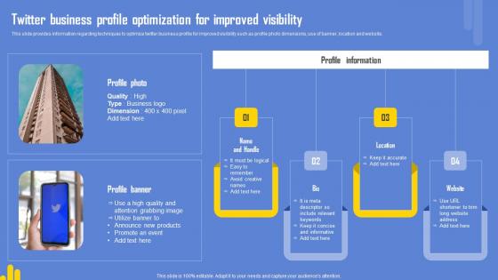 Optimizing Twitter For Online Twitter Business Profile Optimization For Improved Visibility Sample Pdf