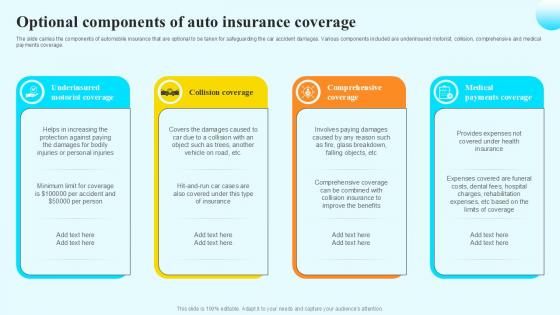 Optional Components Of Auto Steps By Step Guide For Claiming Car PPT Template Optional Components Of Auto Steps By Step Guide For Claiming Car PPT Template