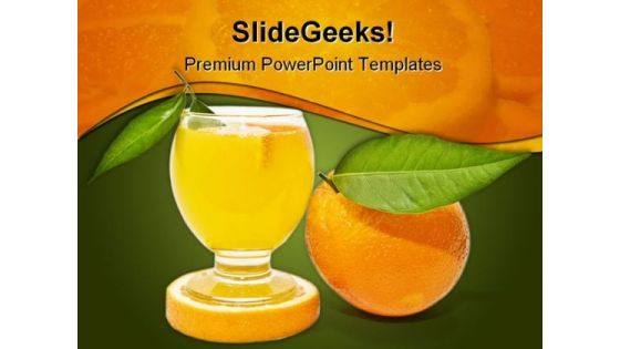 Orange Juice Food PowerPoint Template 0810