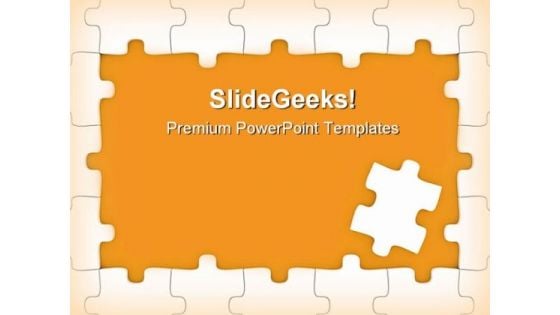 Orange Puzzle Frame Business PowerPoint Templates And PowerPoint Backgrounds 0411