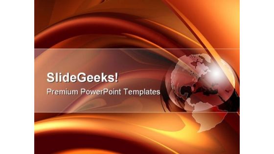 Orange Silk And Globe Background PowerPoint Themes And PowerPoint Slides 0511