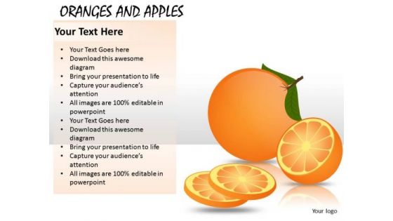 Oranges And Apples PowerPoint Graphics And Ppt Editable Slides Clipart