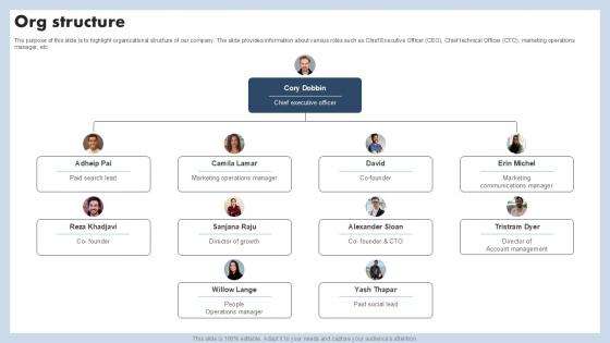 Org Structure Capital Raising Pitch Deck For Advertising Services PPT Example