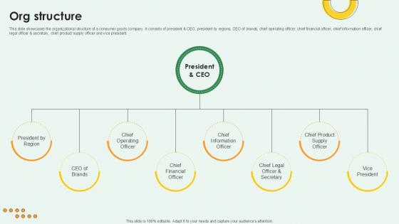 Org Structure FMCG Products Investor Funding Ppt Slides Org Structure FMCG Products Investor Funding Ppt Slides