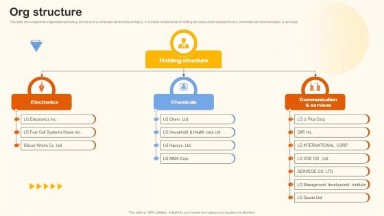 Org Structure Home Appliance Investor Funding Elevator Pitch Deck