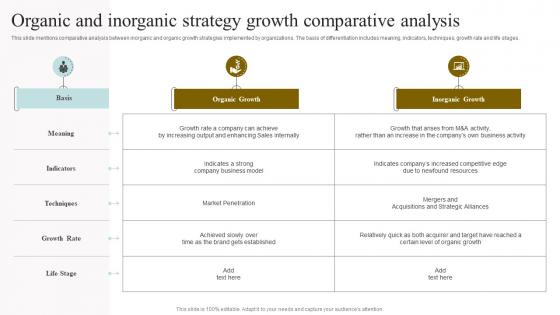 Organic And Inorganic Strategy Growth Comparative Analysis Brochure Pdf