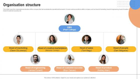 Organisation Structure Content Management Platform Investor Funding Elevator Pitch Deck Organisation Structure Content Management Platform Investor Funding Elevator Pitch Deck
