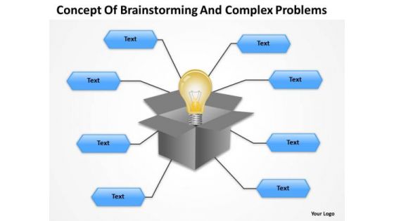 Organization Chart Template Concept Of Brainstormingand Complex Problems PowerPoint Templates