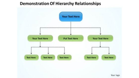 Organization Chart Template Demonstration Of Hierarchy Relationships PowerPoint Templates