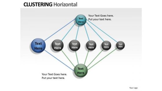 Organization Clustering Horizontal PowerPoint Slides And Ppt Diagram Templates
