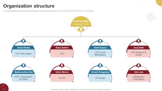 Organization Structure Food Delivery Company Profile CP SS V