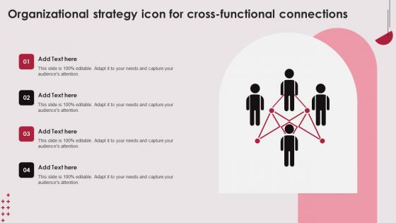 Organizational Strategy Icon For Cross Functional Connections Microsoft Pdf