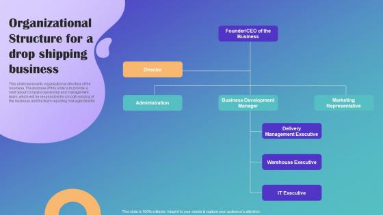 Organizational Structure For A Drop Shipping Business Drop Shipping Business Plan Demonstration Pdf