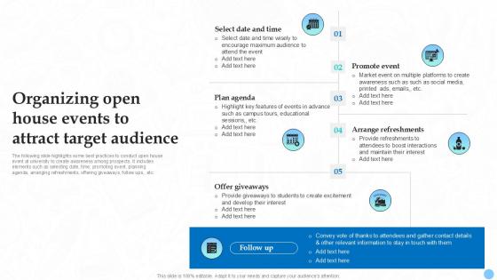 Organizing Open House Events To Attract Target Higher Education Ppt Example Strategy SS V Organizing Open House Events To Attract Target Higher Education Ppt Example Strategy SS V