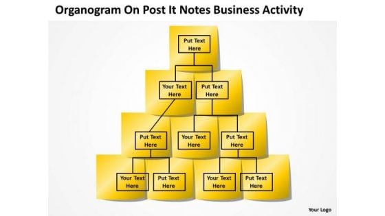 Organogram On Post It Notes Business Activity Ppt Plan Format PowerPoint Templates