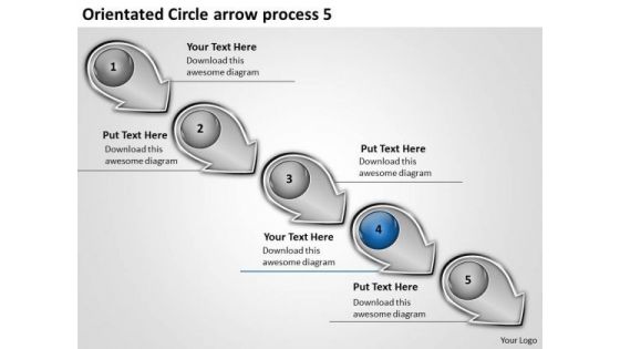 Orientated Circle Arrow Process Free Circuit Design PowerPoint Slides