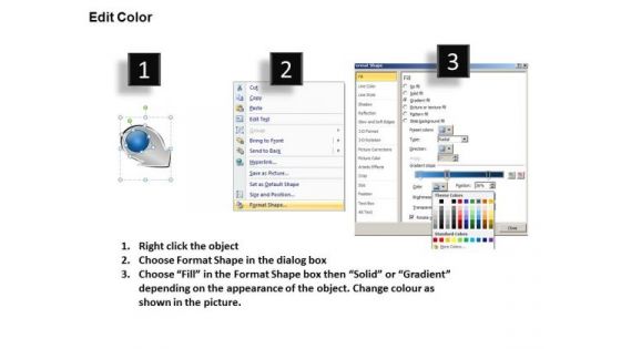Orientated Circle Arrow Process Free Circuit Design PowerPoint Slides