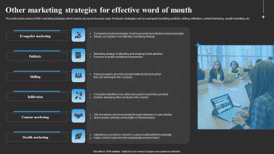 Other Marketing Strategies For Effective Word Tracking Word Mouth Marketing Slides PDF