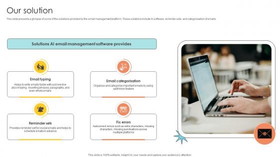 Our Solution Email Management Technology Pitch Deck Our Solution Email Management Technology Pitch Deck