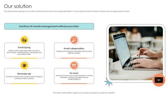 Our Solution Email Management Technology Pitch Deck