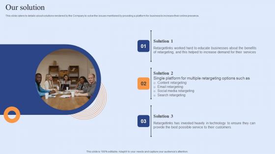 Our Solution Funding Elevator Pitch Deck For Customer Retention Software Themes Pdf Our Solution Funding Elevator Pitch Deck For Customer Retention Software Themes Pdf
