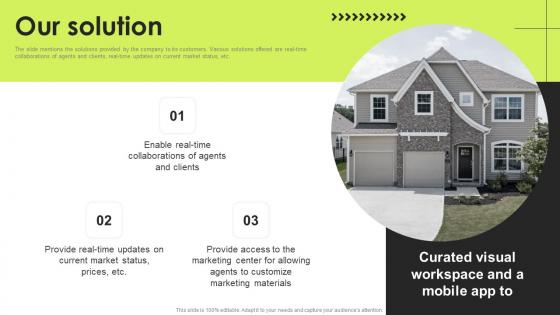 Our Solution Real Estate Investment Funding Elevator Graphics PDF Our Solution Real Estate Investment Funding Elevator Graphics PDF