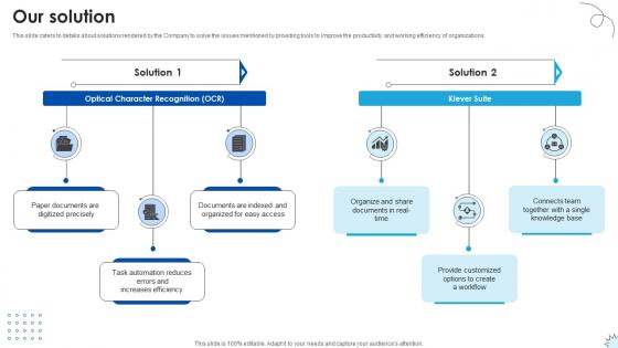 Our Solution Technology Solutions Provider Investor Funding Elevator Pitch Deck Our Solution Technology Solutions Provider Investor Funding Elevator Pitch Deck