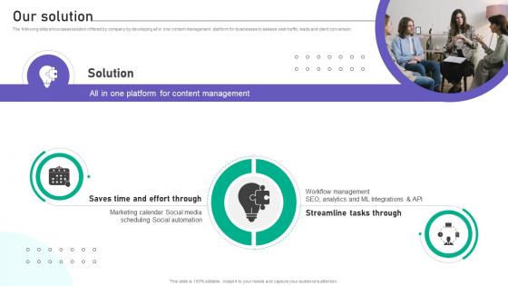 Our Solution Website Traffic Boosting Tool Investor Funding Elevator Pitch Deck Our Solution Website Traffic Boosting Tool Investor Funding Elevator Pitch Deck