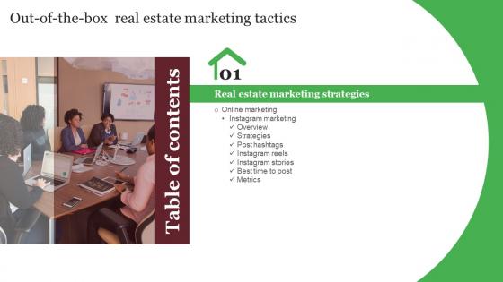 Out Of The Box Real Estate Marketing Tactics Table Of Contents Download Pdf