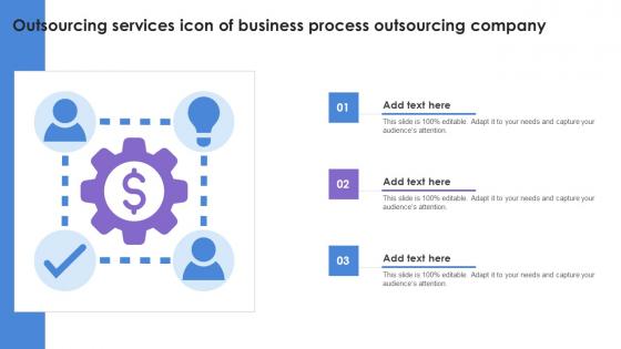 Outsourcing Services Icon Of Business Process Outsourcing Company Slides Pdf