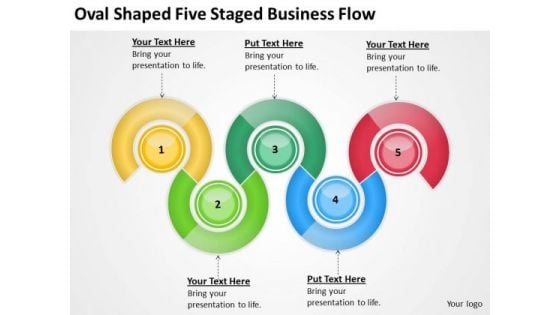 Oval Shaped Five Staged Business Flow Ppt Courier Plan PowerPoint Templates