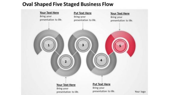 Oval Shaped Five Staged Business Flow Ppt Plan Template PowerPoint Templates