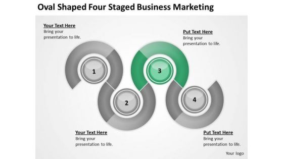 Oval Shaped Four Staged Business Marketing Ppt Plans Software PowerPoint Slides