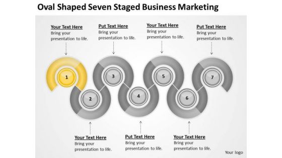 Oval Shaped Seven Staged Business Marketing Ppt Music Plan PowerPoint Templates