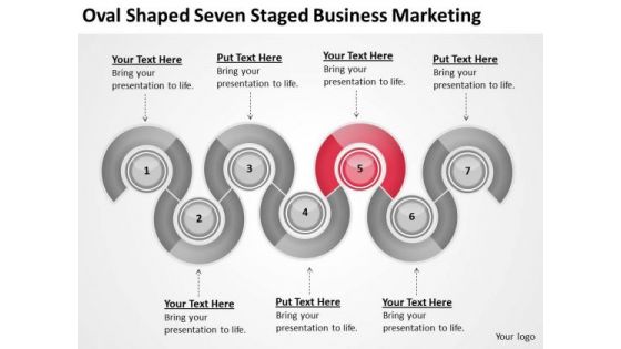 Oval Shaped Seven Staged Business Marketing Ppt Outline For Plan PowerPoint Slides