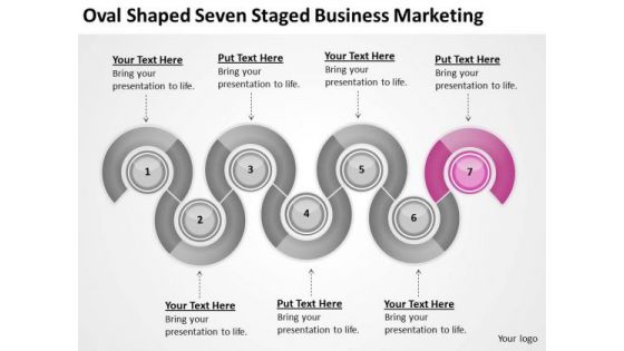 Oval Shaped Seven Staged Business Marketing Ppt Plan Sample PowerPoint Slides