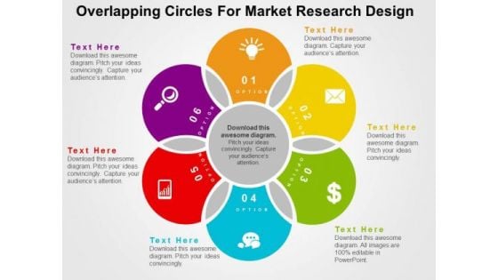 Overlapping Circles For Market Research Design PowerPoint Template