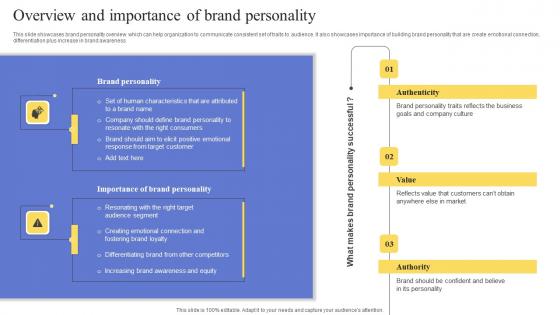 Overview And Importance Of Brand Personality Maximizing Revenue Using Elements Pdf