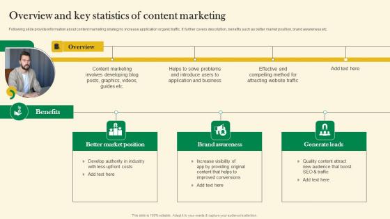 Overview And Key Statistics Of Content Marketing Online Customer Acquisition Slides Pdf