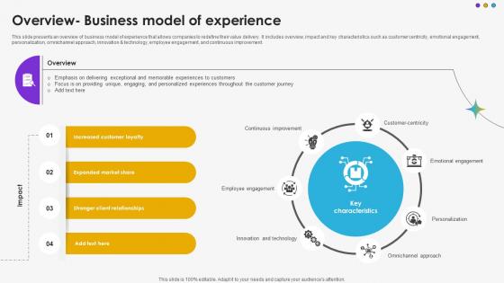 Overview Business Model Of Experience DT SS V