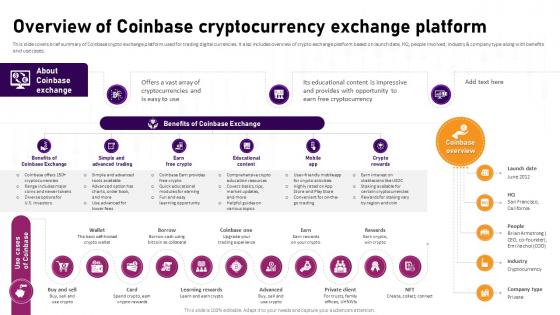 Overview Of Coinbase Cryptocurrency Exchange Platform Complete Roadmap To Blockchain BCT SS V