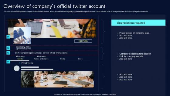 Overview Of Companys Official Twitter Account Twitter Promotional Techniques Summary Pdf