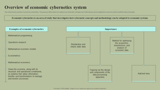 Overview Of Economic Cybernetics System Cybernetic Integration Professional Pdf